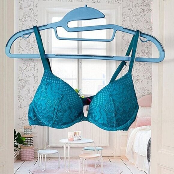 La Senza Lightly Lined Vibrant Blue/Teal Plunge "Obsession" Bra- 32B - Picture 5 of 16